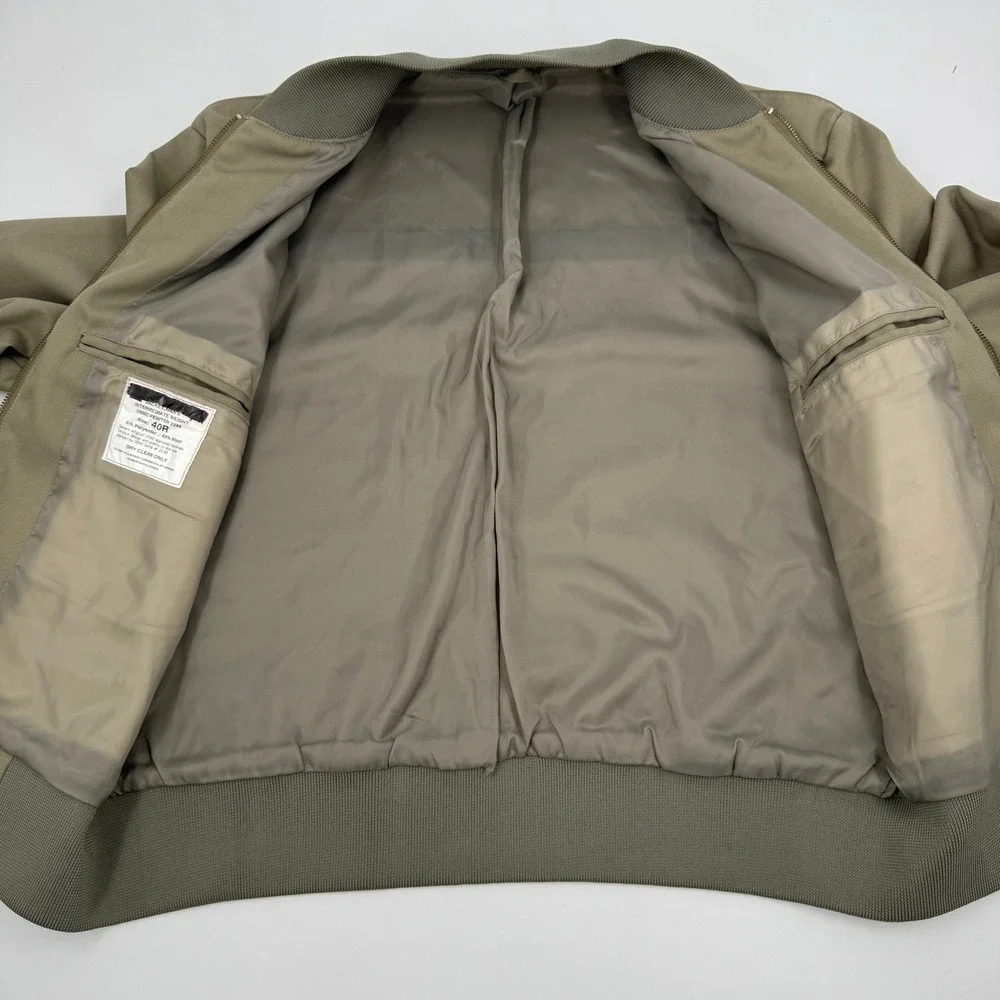 Military Equipment Corp USMC Bomber Jacket Mens 40R Olive Wool Blend Epaulets